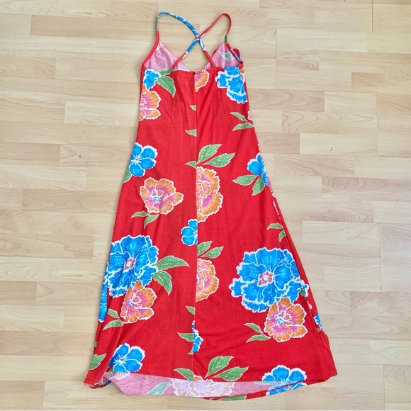 Multicolor Long Floral Dress With Ruffles - Picture 2 of 8